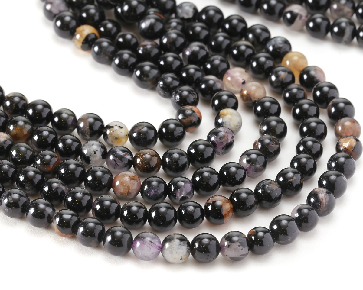 Sunset Black Tourmaline Round 6mm