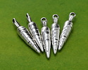 Antique Silver (plated) Carrot Focal 6x30mm