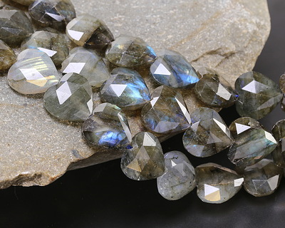 Labradorite Microfaceted Heart 13-14mm