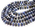 Dumortierite Microfaceted Hexagon Heishi 4x8mm