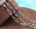 Stainless Steel Flat Paperclip Chain, 11x4mm links, 25ft Spool