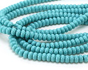 Turquoise Glass Rondelle 5x8mm