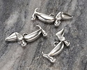Antique Silver (pated) Cute Dachshund Focal 28x13mm