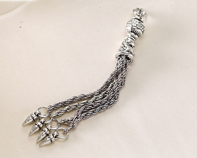 Zola Elements Antique Silver (plated) Spike Chain Tassel 7x73mm