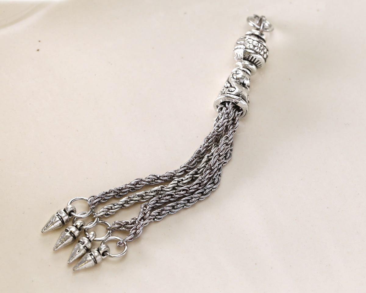 Zola Elements Antique Silver (plated) Spike Chain Tassel 7x73mm