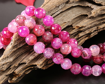 Orchid Fire Agate Faceted Round 10mm