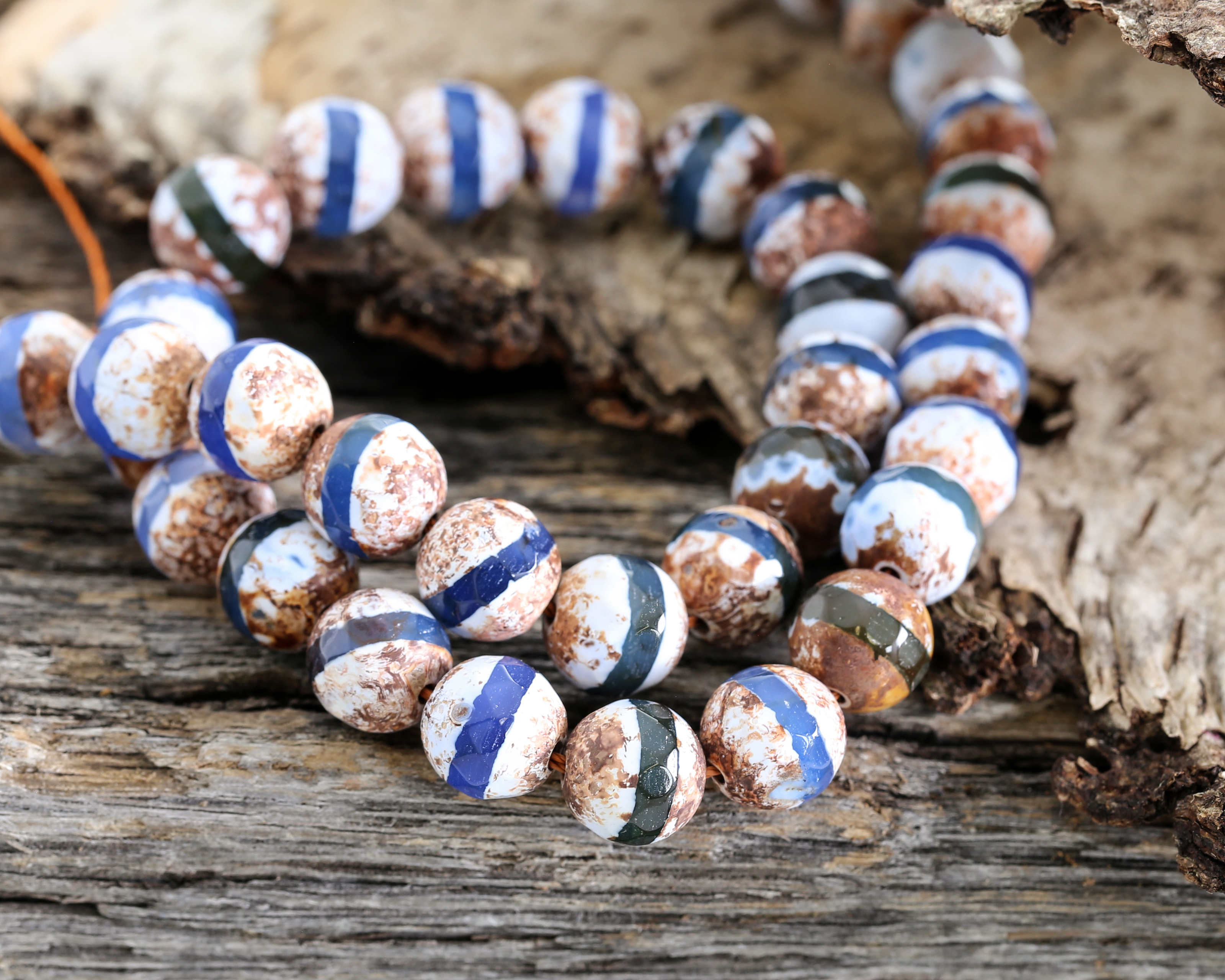 Bracelet Ancien En Agate De Feu Dzi Tibétain - Pièce Rare Géante De 148 Carats, Collector