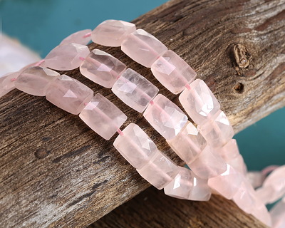Madagascar Rose Quartz (A) Microfaceted Rectangle 10x8mm