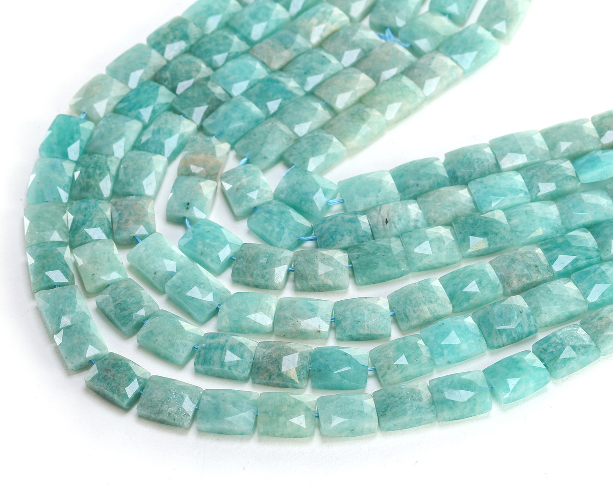 Brazil Amazonite (A) Microfaceted Rectangle 10x8mm