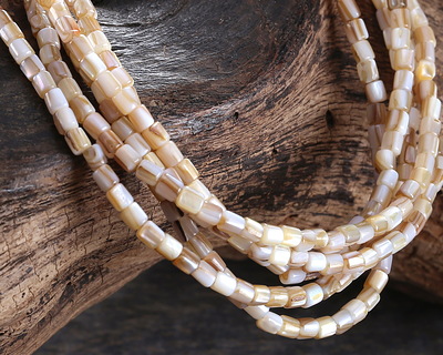Natural Mussel Shell Mother of Pearl Irregular Barrel 3.5mm