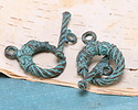 Mykonos Copper (plated) Patina Dragon Toggle Clasp 21x28mm, 32mm Bar