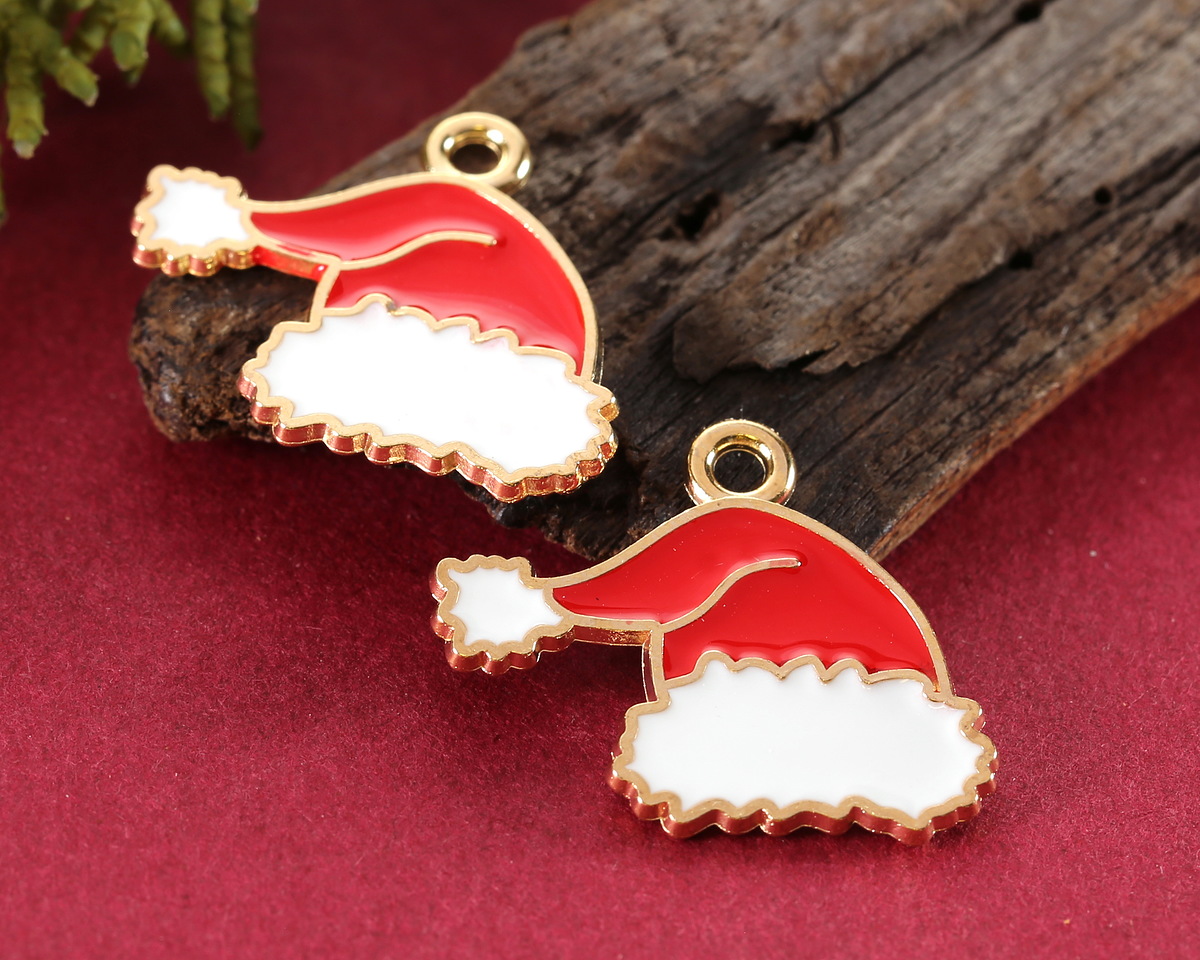 Enamel Santa Hat Focal 19x21.5mm