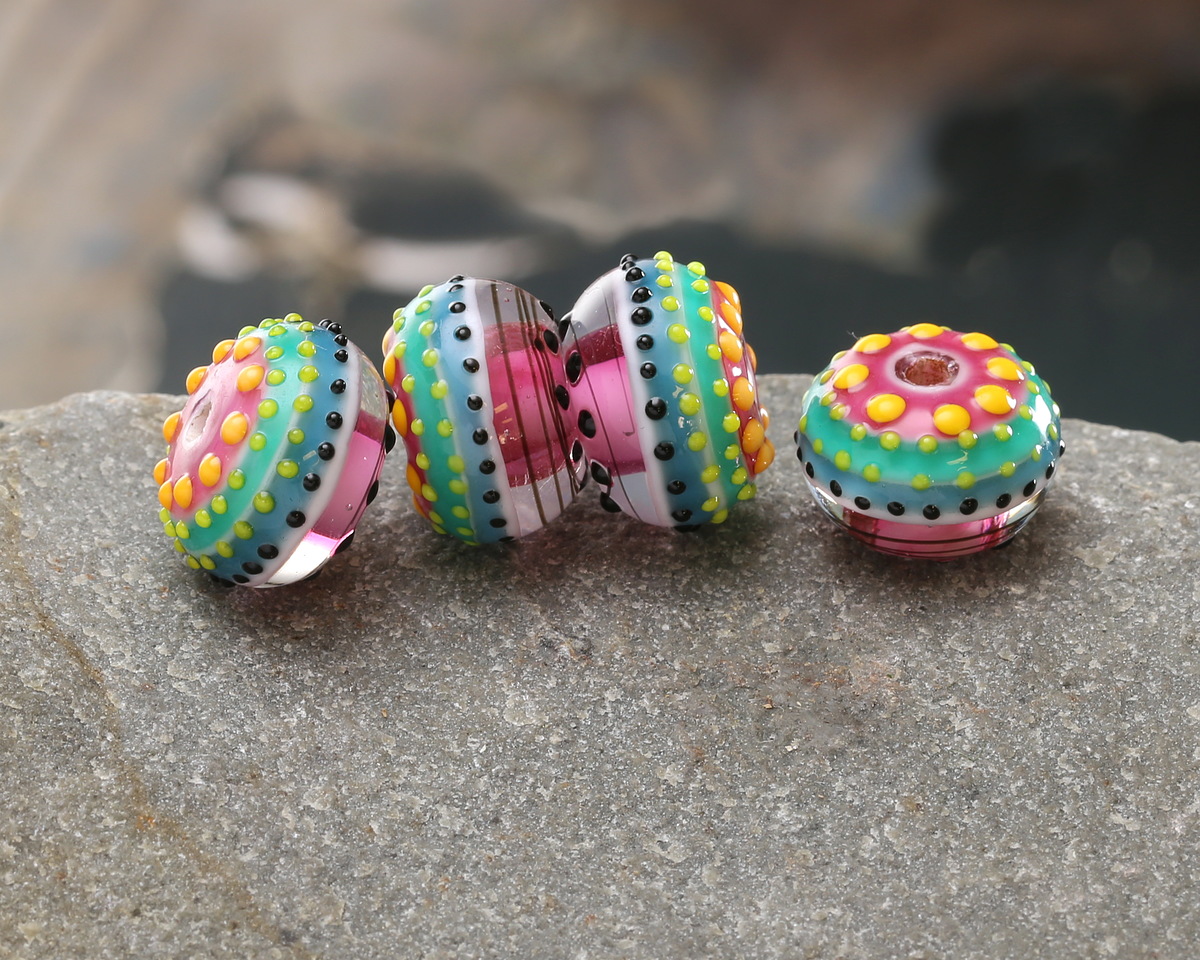 Grace Lampwork Rio de Janeiro Rondelle 10x16mm