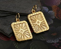 Vintaj 10K Gold (plated) Deco Starburst Rectangle 21.5x15mm