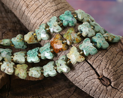 Peruvian Turquoise Microfaceted Butterfly 8x10mm