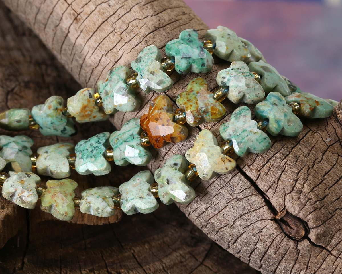 Peruvian Turquoise Microfaceted Butterfly 8x10mm