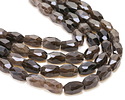 Smoky Quartz Microfaceted Long Nugget 9x14mm