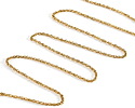 Waterproof 18K Gold PVD Plated Stainless Steel Figaro Chain, 1.25x1.64mm links, 25ft Spool