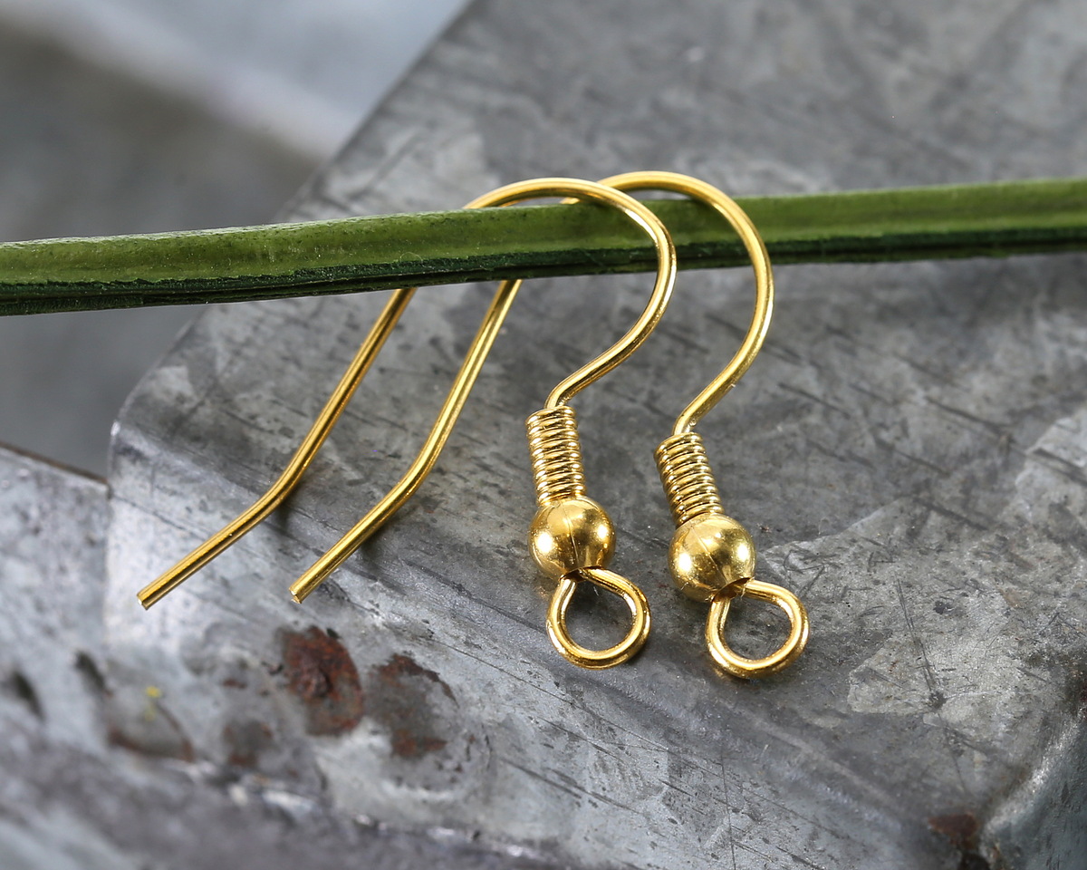 Vintaj 10K Gold (plated) Shepherd's Hook Ear Wire 22mm