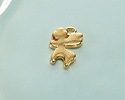 24K Gold (plated) Cherry Red Enamel w/ Glitter Reindeer Pendant 10x16mm