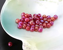 Czech Glass Textured Ruby Red AB Round Druk 3mm