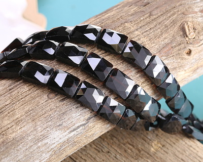Black Obsidian Microfaceted Rectangle 10x8mm