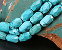 Turquoise Blue Magnesite Microfaceted Long Nugget 9x14mm