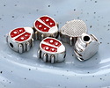 Antique Silver (plated) Red Enamel Ladybug Bead 9.5mm