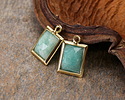 Brazil Amazonite w/ Gold Finish Faceted Rectangle Focal 10x15mm