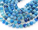 Aqua Blue Line Agate Round 10mm