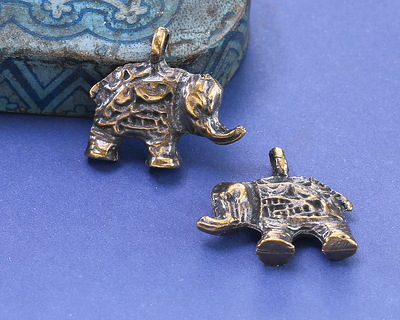 Mykonos Antique Brass (plated) Decorative Elephant Focal 19x17mm