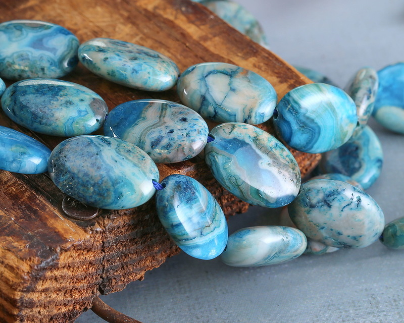 larimarページ Larimar Blue Crazy Lace Agate Flat Oval 18x13mm