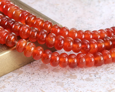 Carnelian Rondelle 8mm