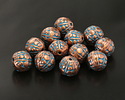 Patina Blue Copper (plated) Lots of Dots Round 10mm