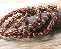 Czech Glass Bronze w/ Copper Wash Faceted Melon Round 6mm
