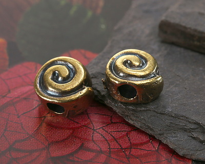 Mykonos Antique Brass (plated) Spiral Bead 10mm