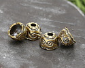 Mykonos Antique Brass (plated) Swirly Bead Cap 11mm