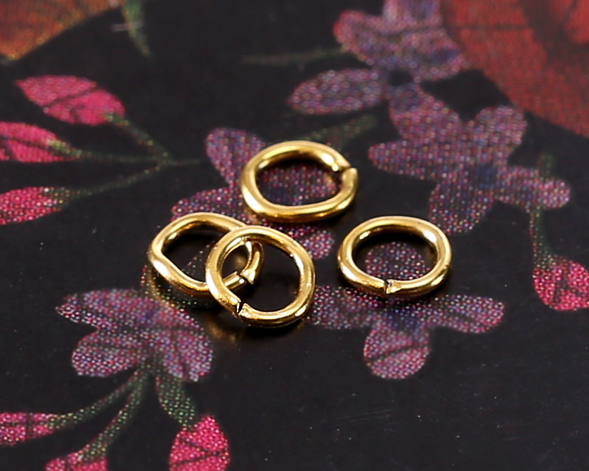Waterproof 18K Gold PVD Plated Stainless Steel Jump Ring 4mm, 22 gauge