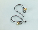 Nina Designs Sterling Silver Black Finish Simple Ear Wire w/ Bronze Ball 10x18mm