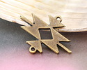 Mykonos Antique Brass (plated) Aztec Pattern Focal Link 25x30mm