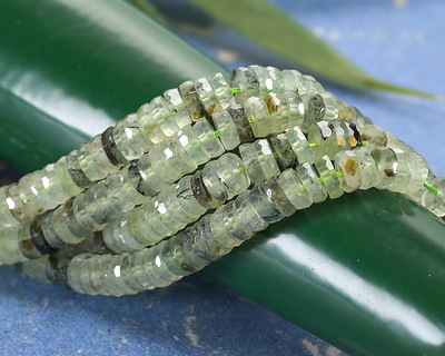 Prehnite Microfaceted Heishi 2x6mm