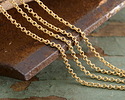 Satin Hamilton Gold (plated) Tiny Double Rollo Chain, 5' Package