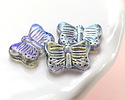 Czech Glass Crystal AB w/ Silver Butterfly 16x11mm