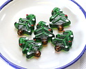 Christmas Tree Lampwork Glass Focal Bead 19-20x26mm