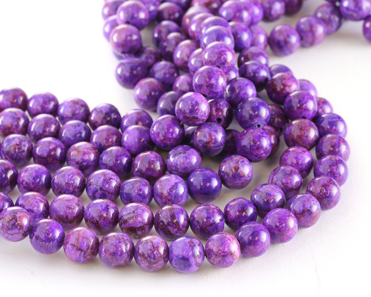 Purple Crazy Lace Calcite (dark) Round 8mm