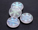 Czech Glass Laser Etched Snowflake on Crystal AB Coin 14mm