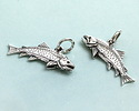 Nina Designs Sterling Silver Trout Charm 20x11mm