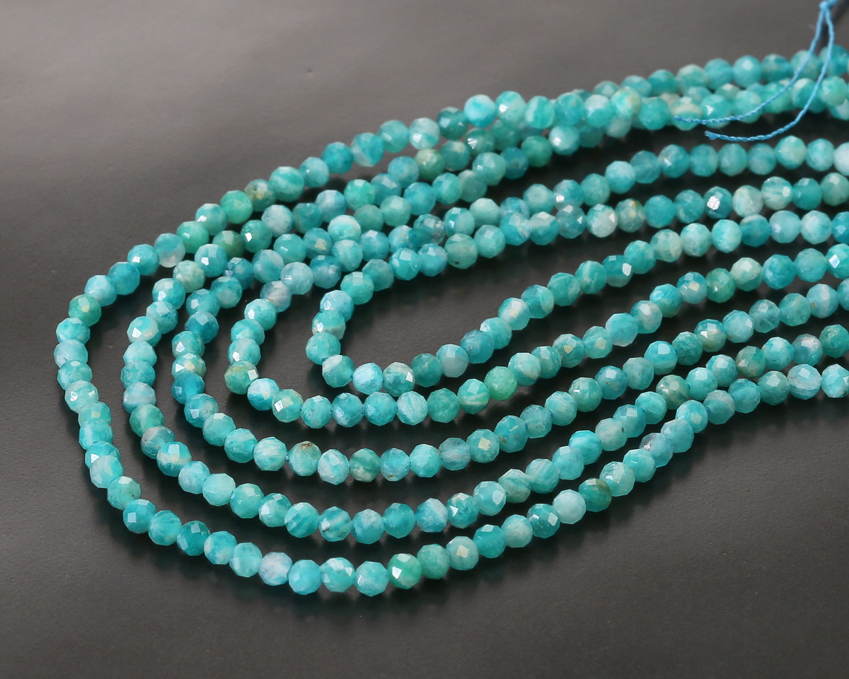 Russian Amazonite (A) Microfaceted Round 3mm