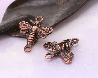 Mykonos Antique Copper (plated) Honey Bee Focal Link 27x24mm