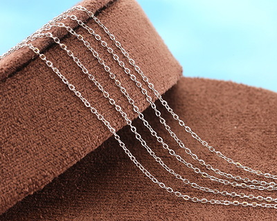 Stainless Steel Tiny Cable Chain, 1.5x1mm links, 5' Package